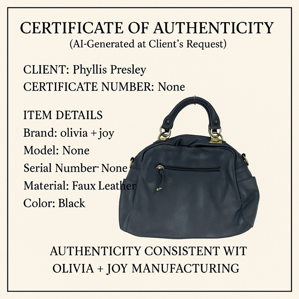 Olivia + Joy Black Faux Leather Satchel Handbag, Polyurethane, Medium - Picture 3 of 17